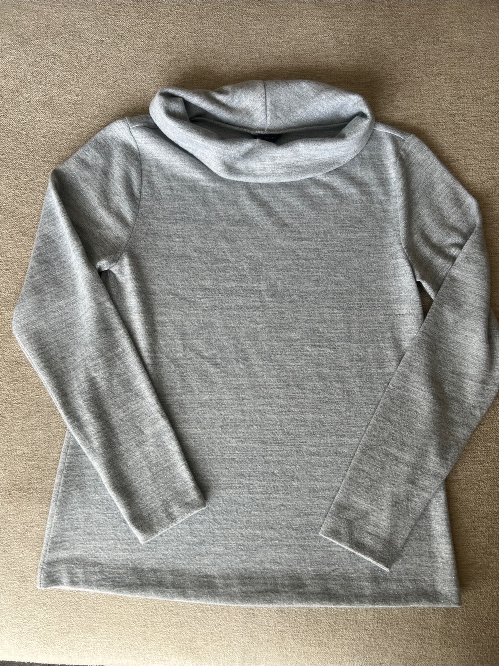 Ann Taylor Light Gray Knit Turtleneck Long Sleeve Top - Picture 6 of 9